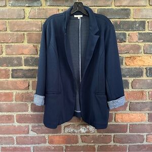 SKIES ARE BLUE Stitch Fix navy blue open front 3/4 sleeve XXL